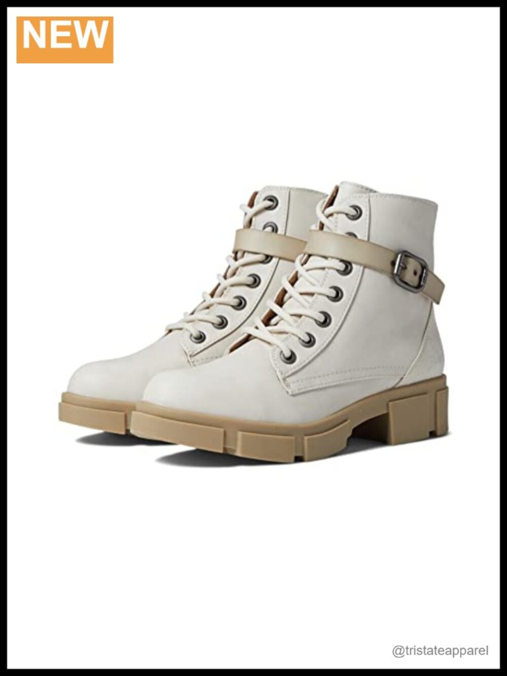 Women's Ankle Boots Lace Up Combat Boots with Inside Zipper Water Resistant